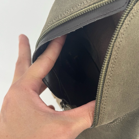 Vintage Foundry Co Arabella Green Suede Sherpa Trim Tall Wedge Boots Women’s 10 - Picture 10 of 10